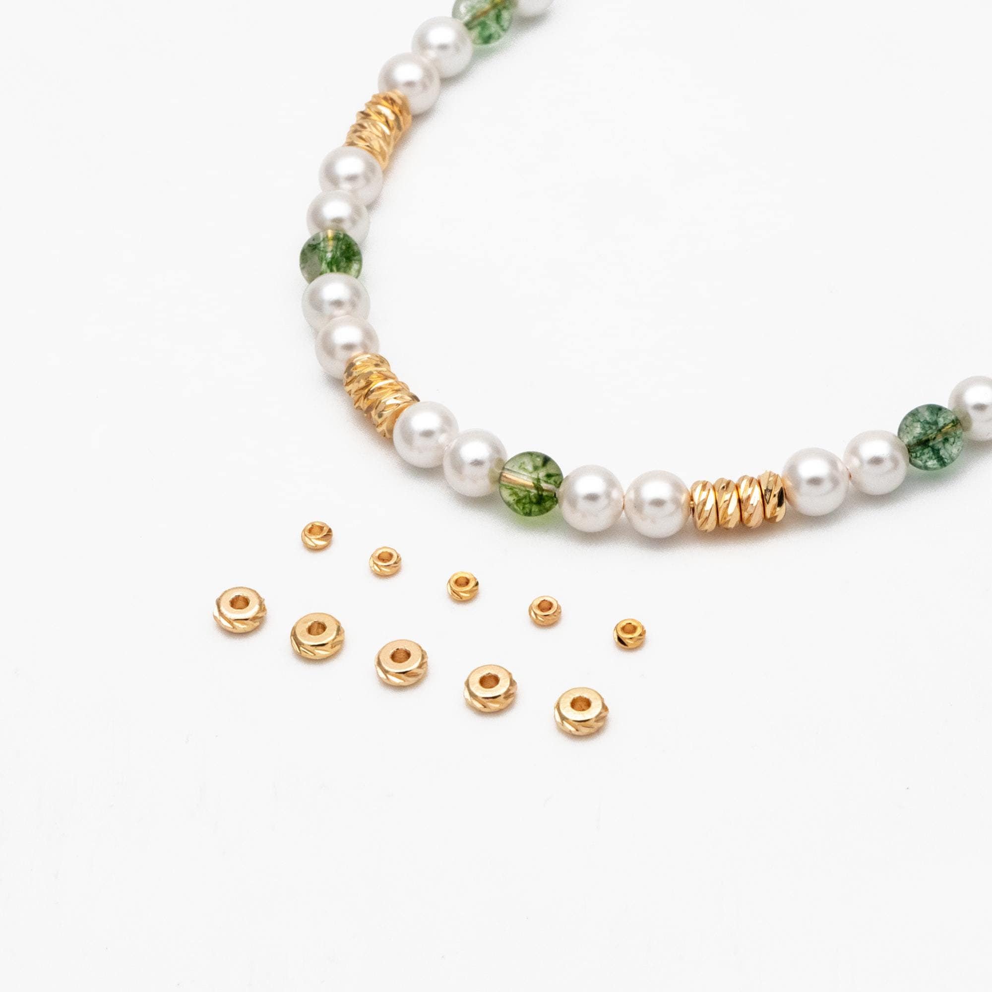 20pcs Gold plated Brass Rondelle Beads 3/ 5mm, Spacer Beads (GB-873)